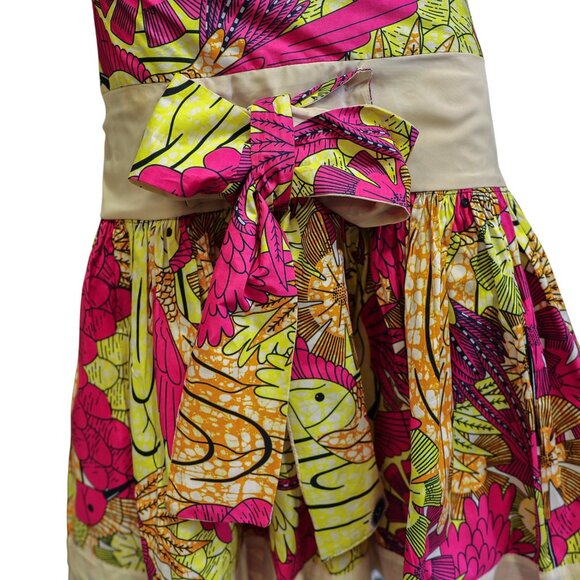 Vintage 1960s African Waxhaus Hummingbird Print Two-Piece Set Super Wax Cotton - Picture 7 of 17